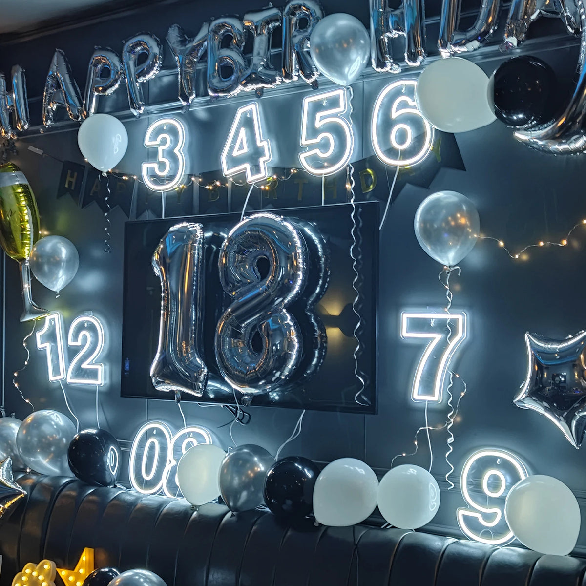 Geburtstagszahlen 0–9 – LED-Neonschild (5 V USB)