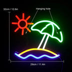 Beach Sun 5V USB LED Neon Sign - Budget Friendly