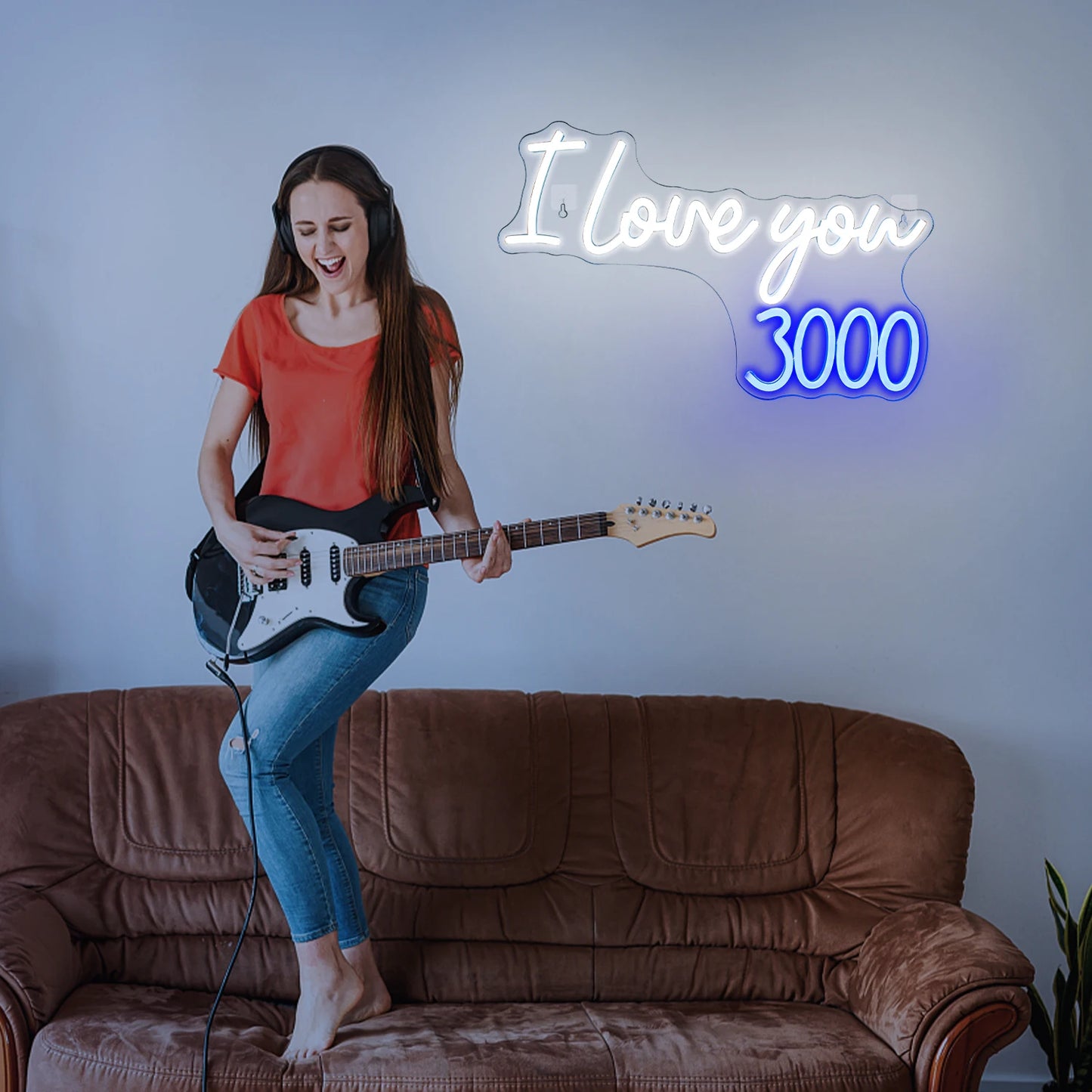 I Love You 3000 Times 5V Mini USB LED Neon Sign - Budget Friendly