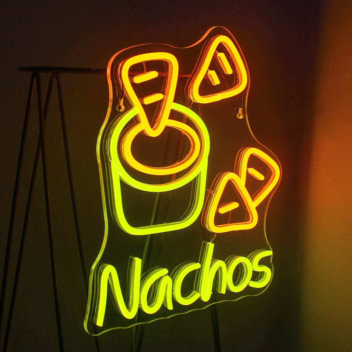 Nachos – Tortillachips und Dip – LED-Leuchtschild (5 V USB)