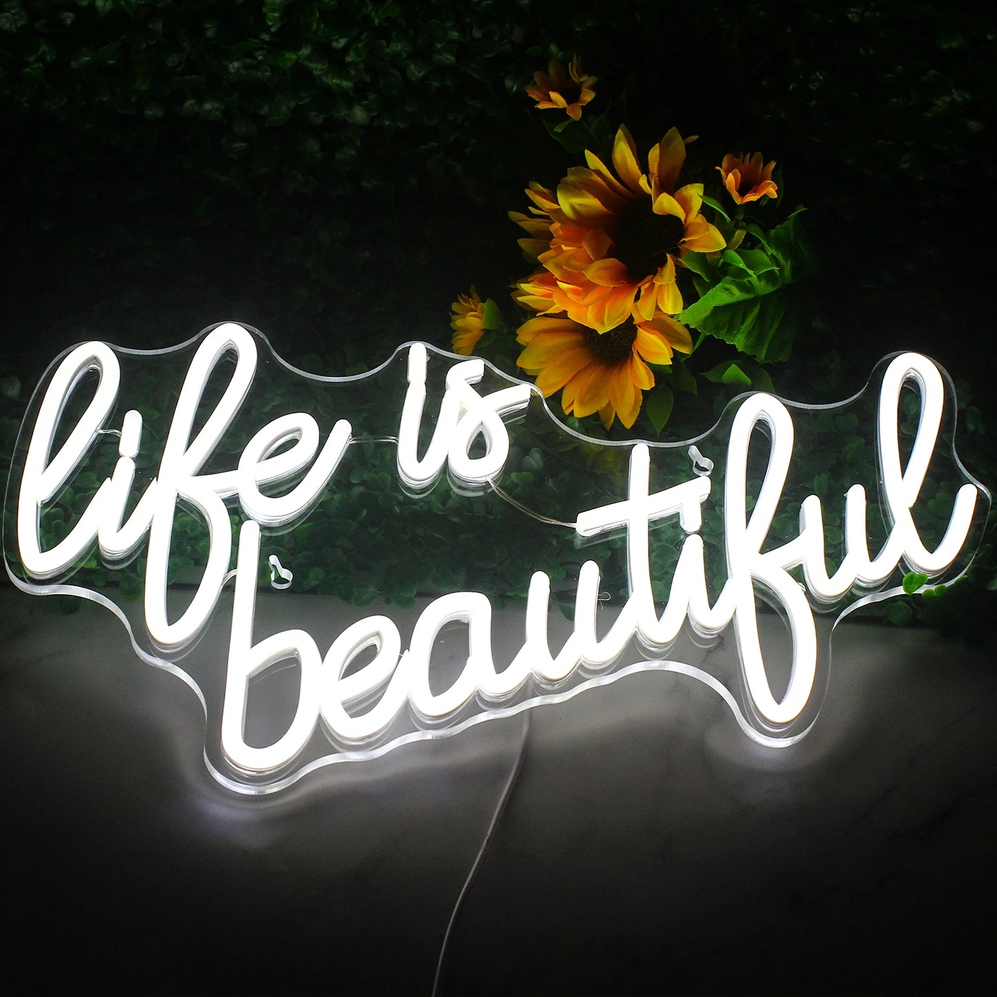 Life is beautiful 5V Mini USB LED Neon Sign - Budget Friendly