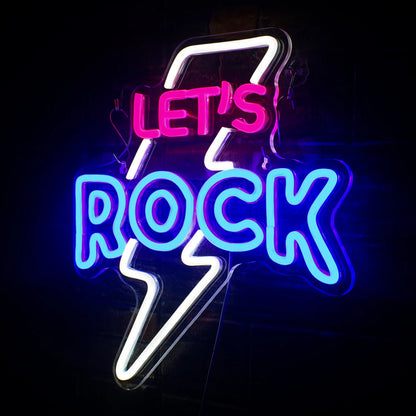 Let's Rock 5V Mini USB LED Neon Sign - Budget Friendly