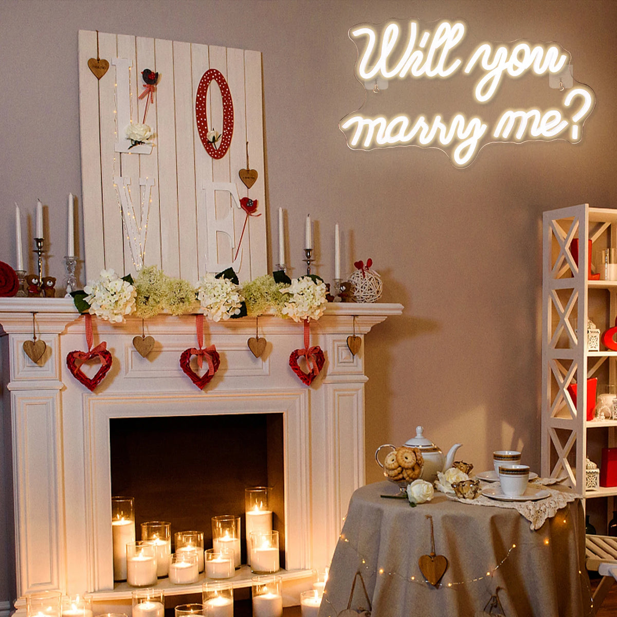 Will You Marry Me Wedding Proposal Decoration Party 5V USB LED Neon Sign - Budget Friendly