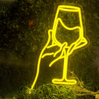 Red Wine Glass 5V USB LED Neon Sign - Budget Friendly