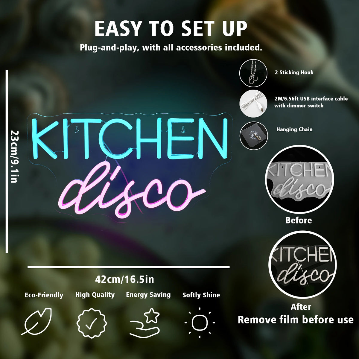 Kitchen Disco 5V Mini USB LED Neonschild - Budgetfreundlich