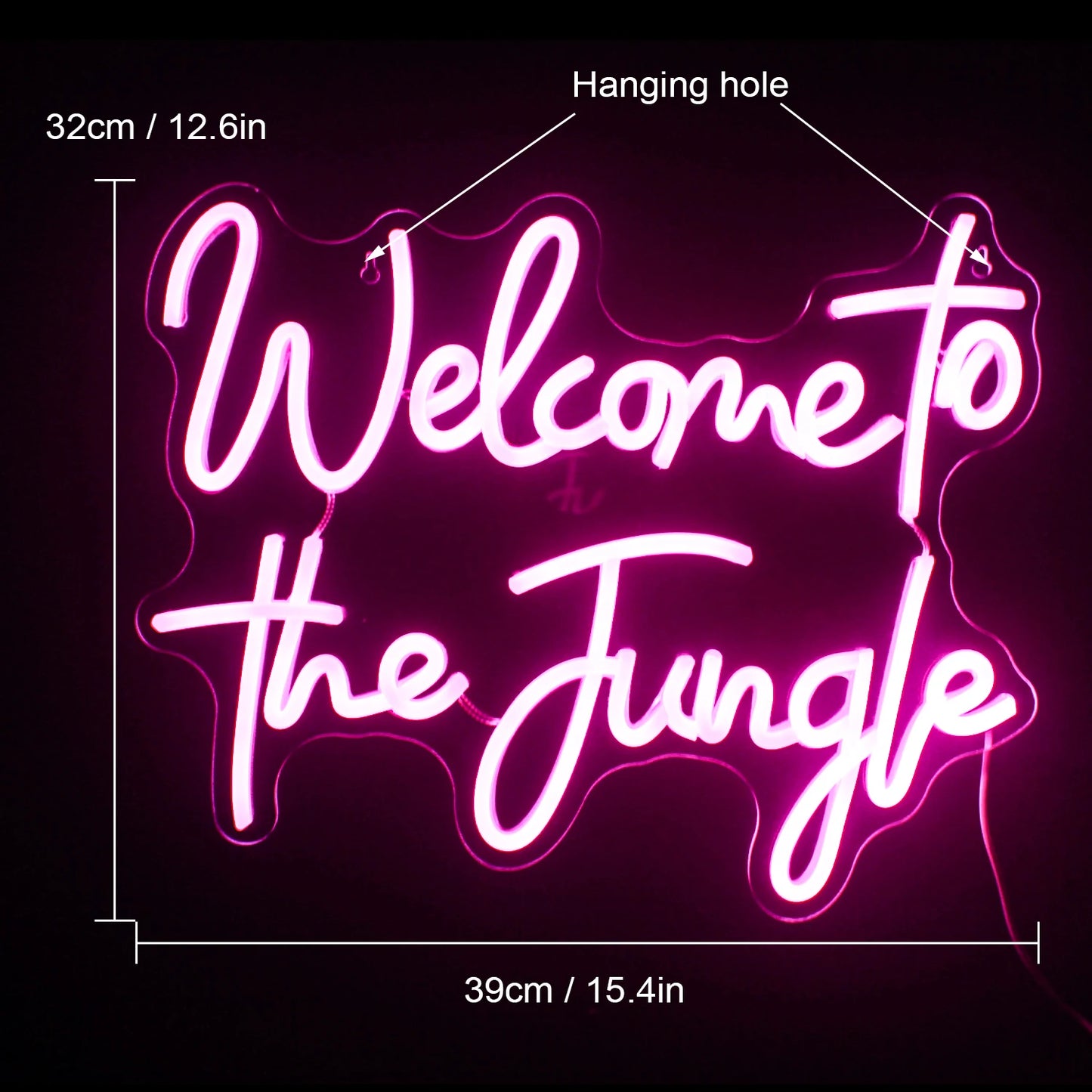 Welcome to the Jungle 5V Mini USB LED Neon Sign - Budget Friendly