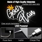 God's Plan Letter 5V USB LED Neon Sign - Budget Friendly