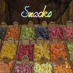 Snacks – Bunte Buchstaben – LED-Leuchtschild (5 V USB)