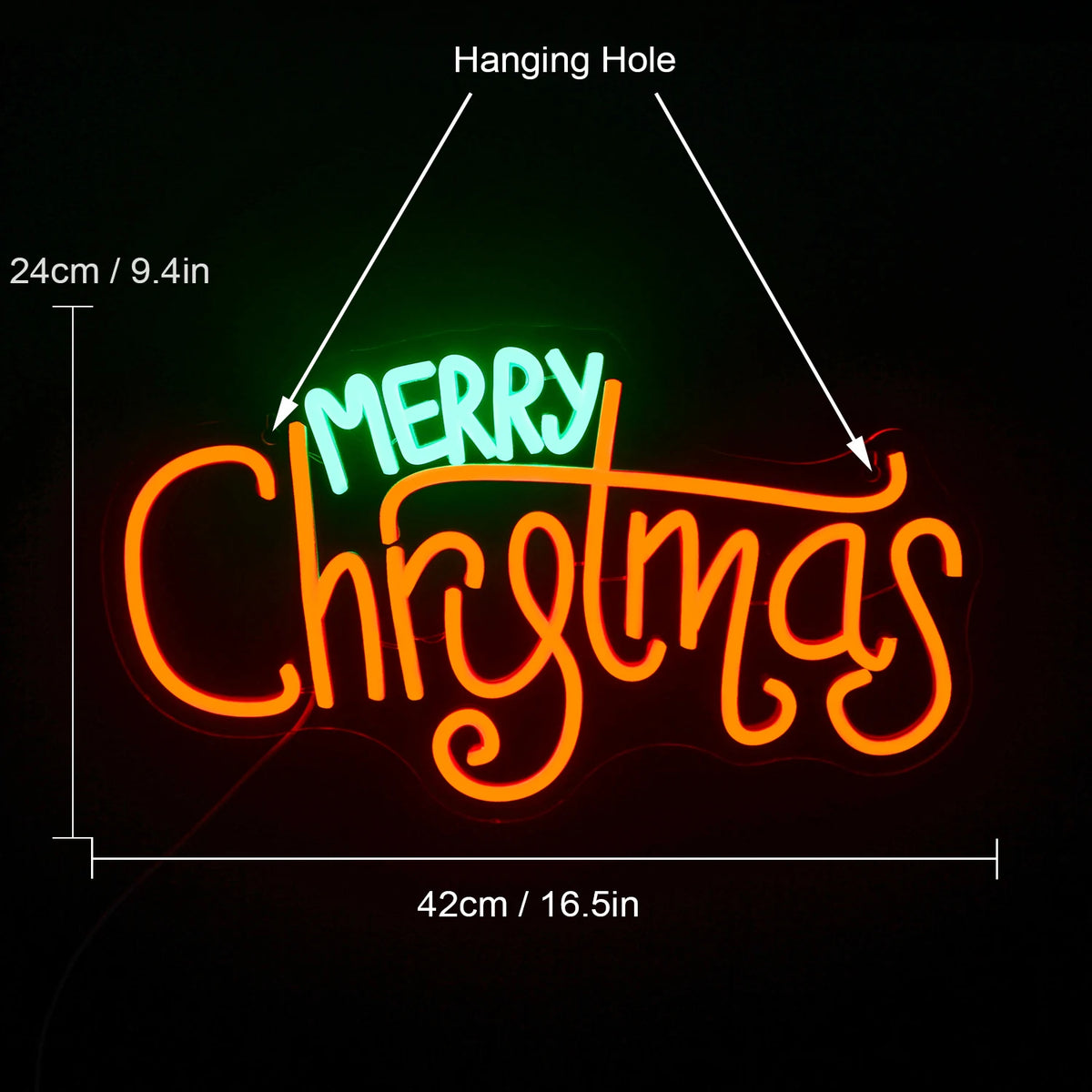 Merry Christmas – Schreibschrift – LED-Neon-Schriftzug (5 V USB)