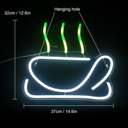 Colorful Coffee 5V Mini USB LED Neon Sign - Budget Friendly