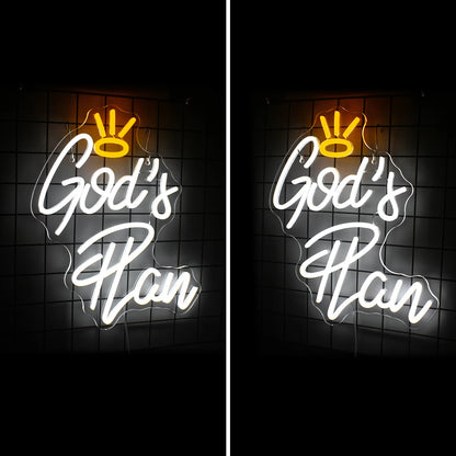 God's Plan Letter 5V Mini USB LED Neon Sign - Budget Friendly