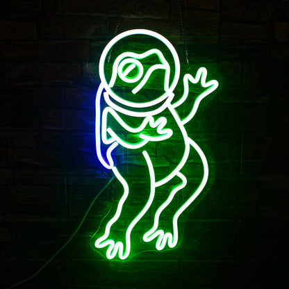 Green Frog 5V Mini USB LED Neon Sign - Budget Friendly