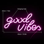 Good Vibes – LED-Neon-Schriftzug (5 V USB)