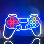 Ein leuchtendes LED-Neonschild mit dem Wort „Gamer“ in fetten Großbuchstaben.