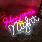 Heavens Night – Herz und Stern – LED-Neonschild (5 V USB)