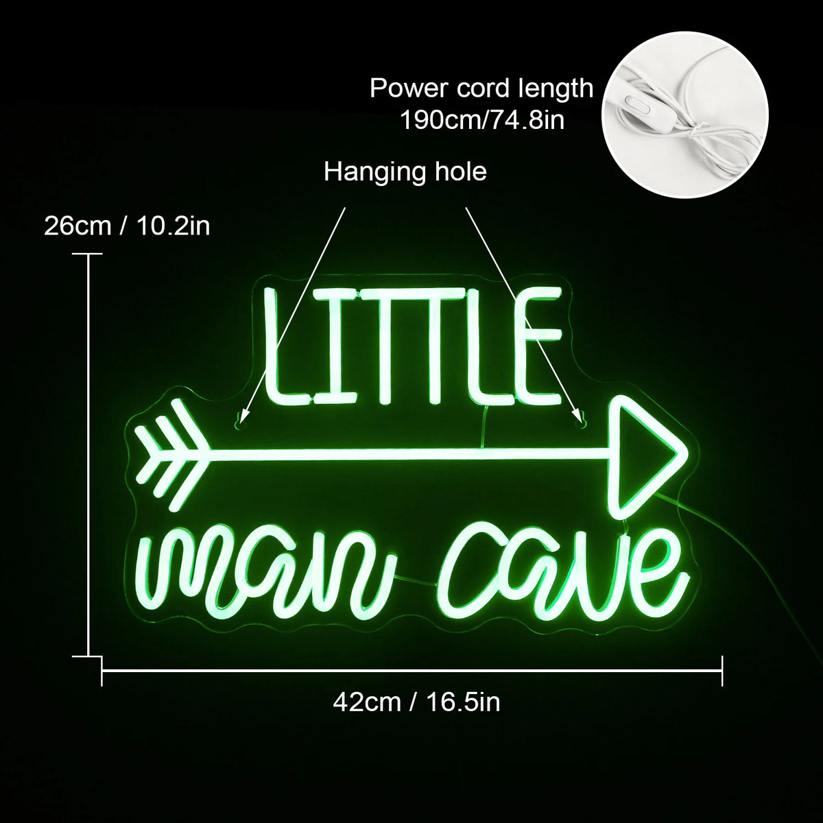 Little Man Cave 5V USB LED Neon Sign - Budget Friendly