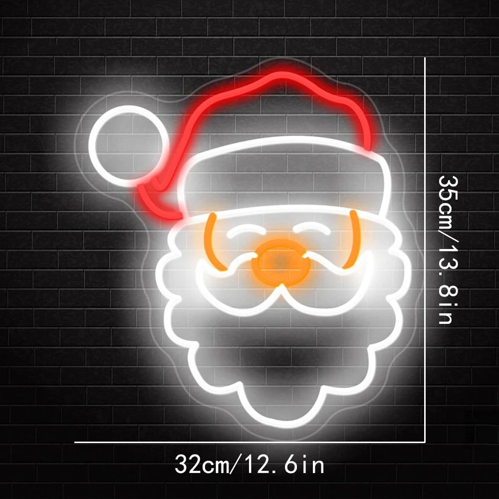 Weihnachtsmanngesicht – LED-Neonschild (5 V USB)