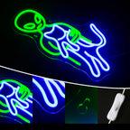 Grüner Außerirdischer – LED-Neonschild (5 V USB)