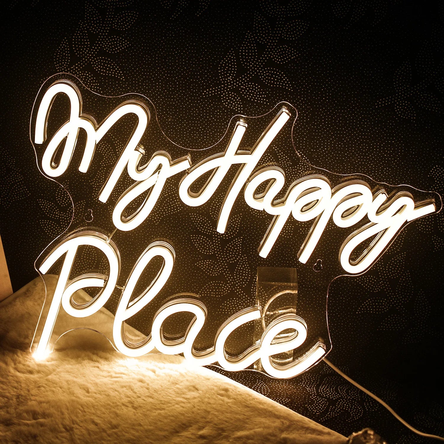 My Happy Place 5V Mini USB LED Neon Sign - Budget Friendly