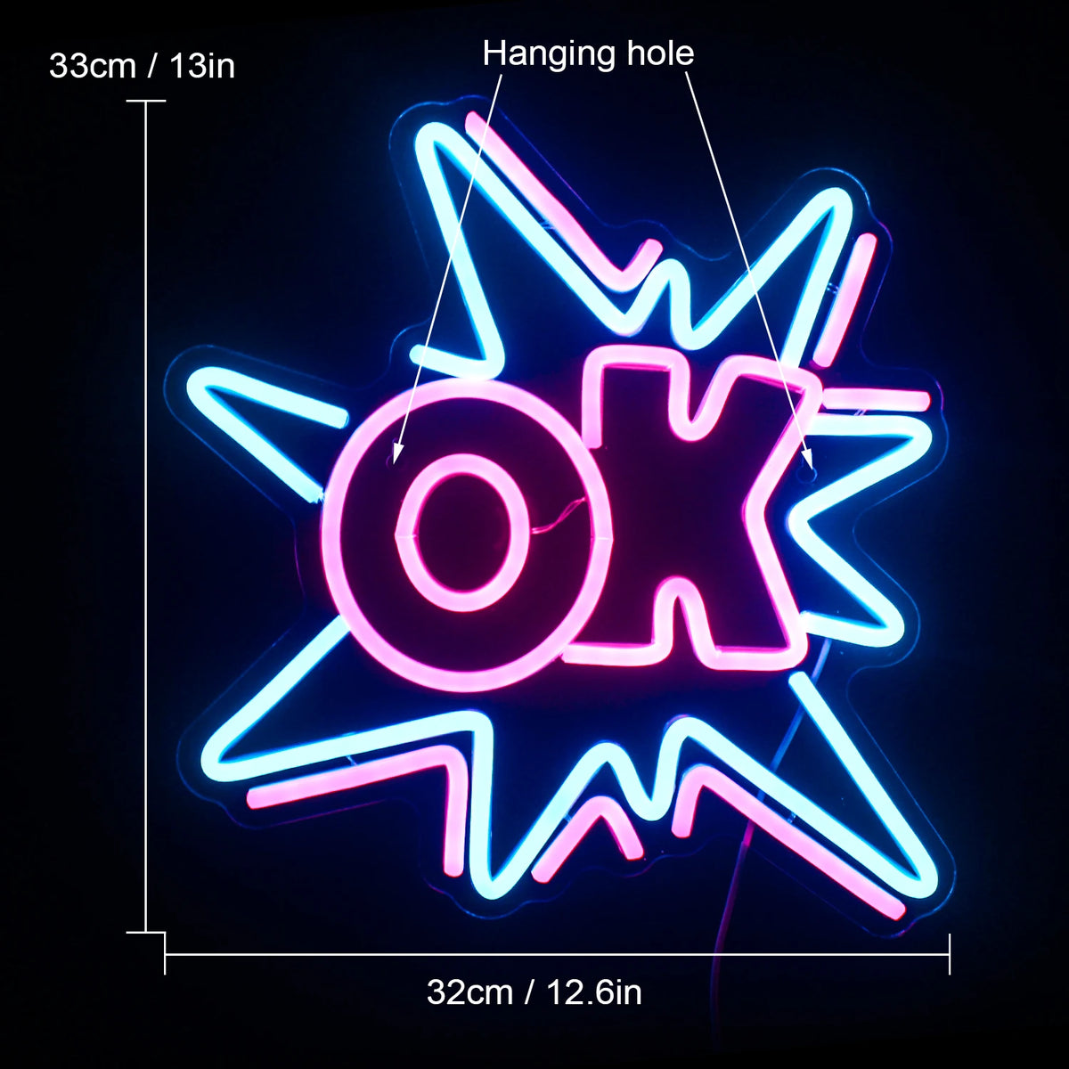 OK – Comic-Explosion – LED-Neonschild (5 V USB)
