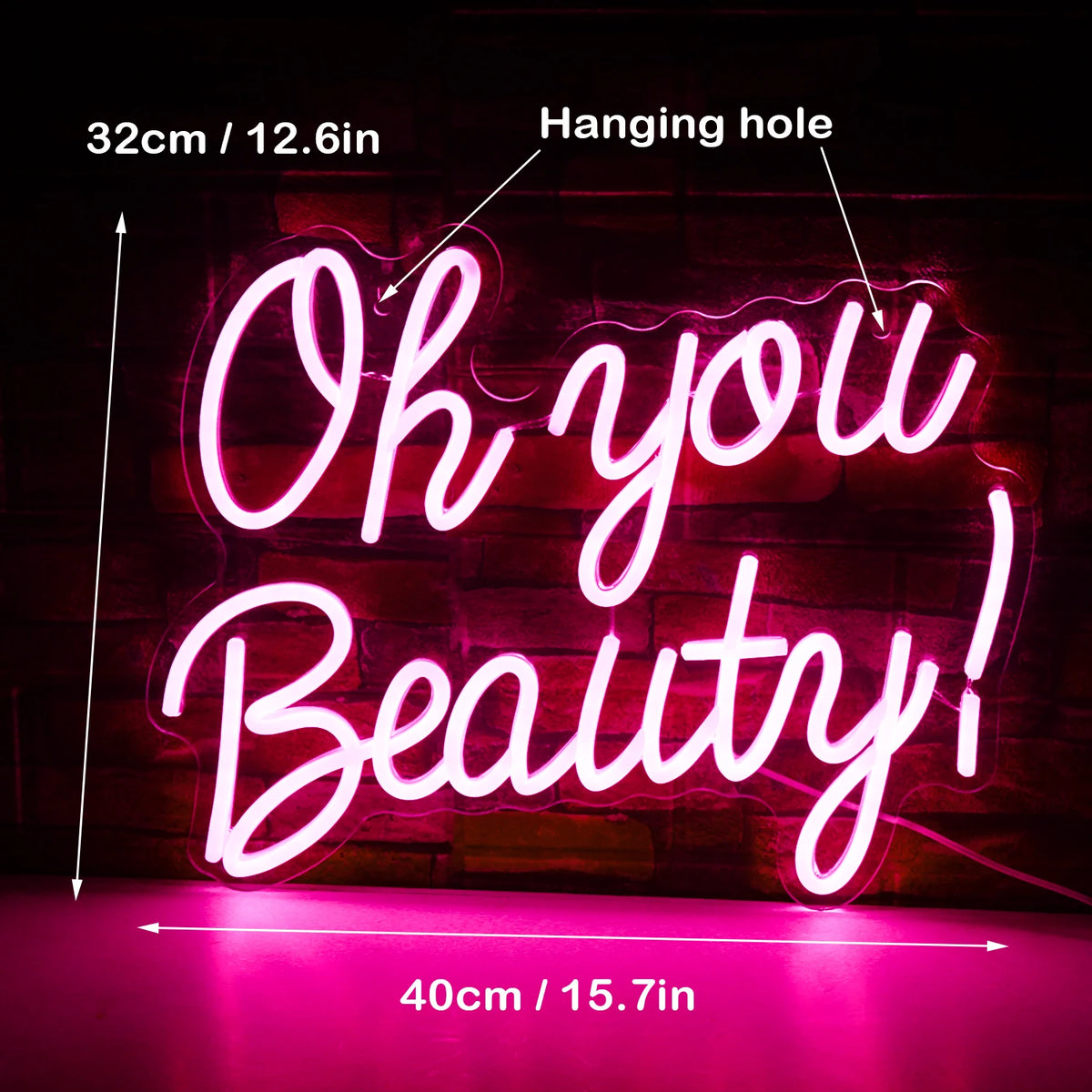 Oh You Beauty 5V USB LED Neon Sign - Budget Friendly
