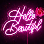 Hello Beautiful – Schreibschrift – LED-Leuchtschild (5 V USB)