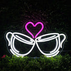 Coffee Cheers Heart 5V USB LED Neon Sign - Budget Friendly