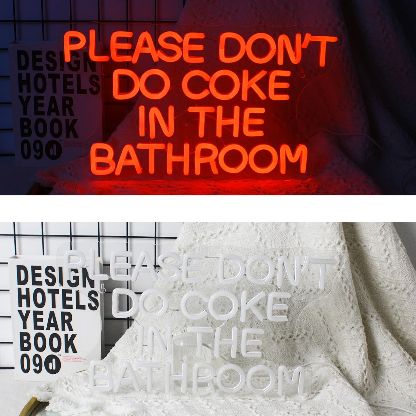 Please Don't Do Coke in the Bathroom 5V Mini USB LED Neon Sign - Budget Friendly