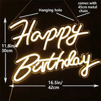 Happy Birthday 5V USB LED Neon Sign - Budget Friendly