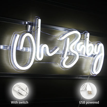 Oh Baby 5V Mini USB LED Neon Sign - Budget Friendly