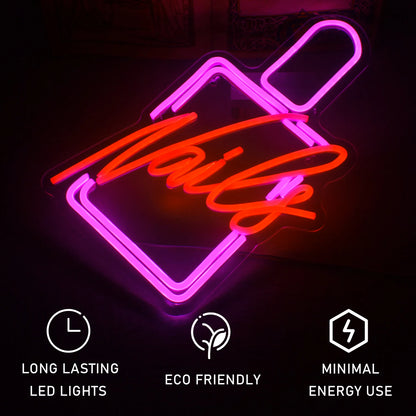 Nails 5V Mini USB LED Neon Sign - Budget Friendly