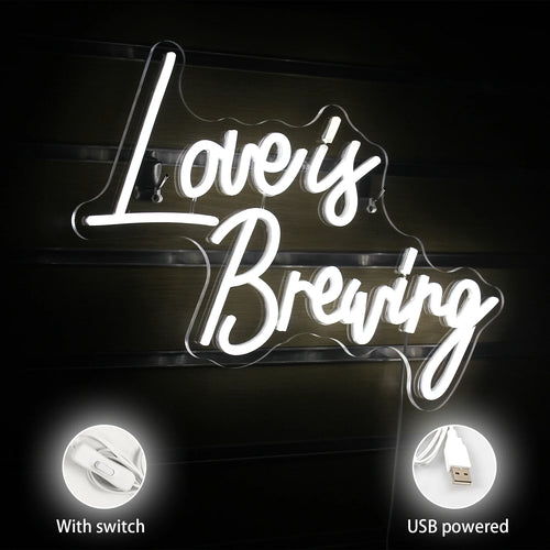 Love Is Brewing – LED-Neon-Schriftzug (5 V USB)