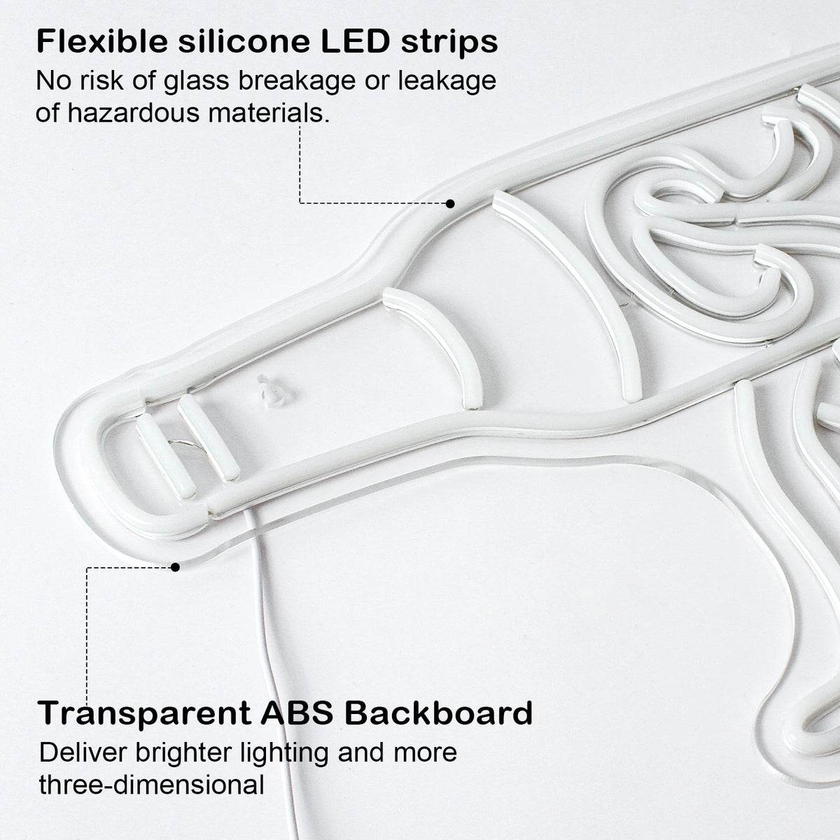 Laufende Bierflasche – LED-Leuchtschild (5 V USB)