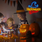 Halloween – Hexe auf Besen – LED-Neonschild (5 V USB)