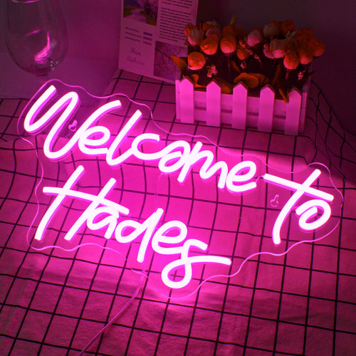 Welcome to Hades – LED-Neon-Schriftzug (5 V USB)