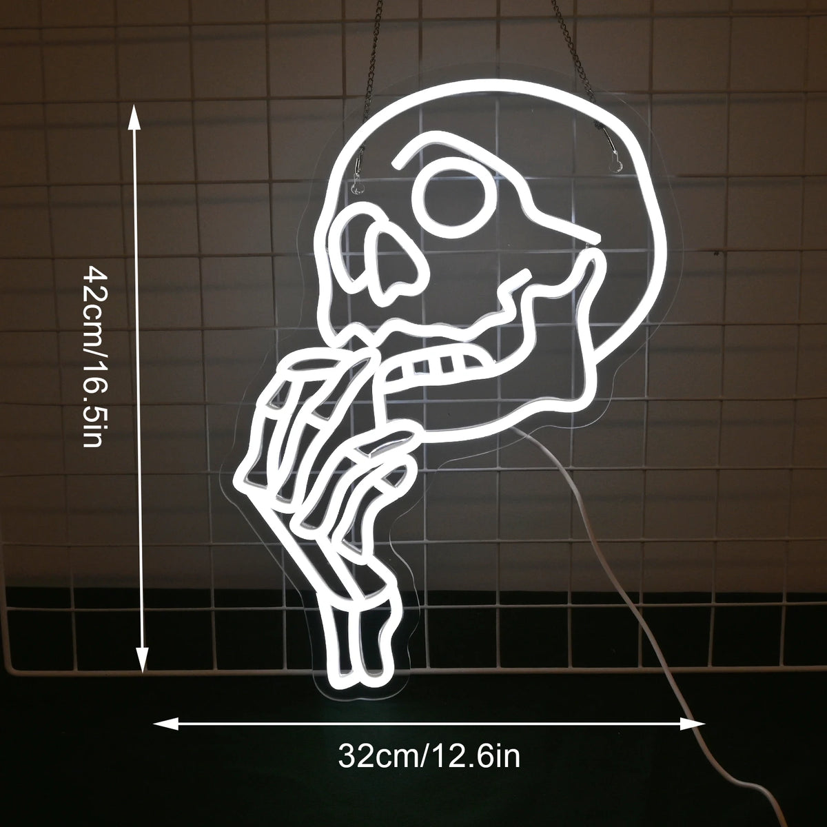 Totenkopf – LED-Neonschild (5 V USB)