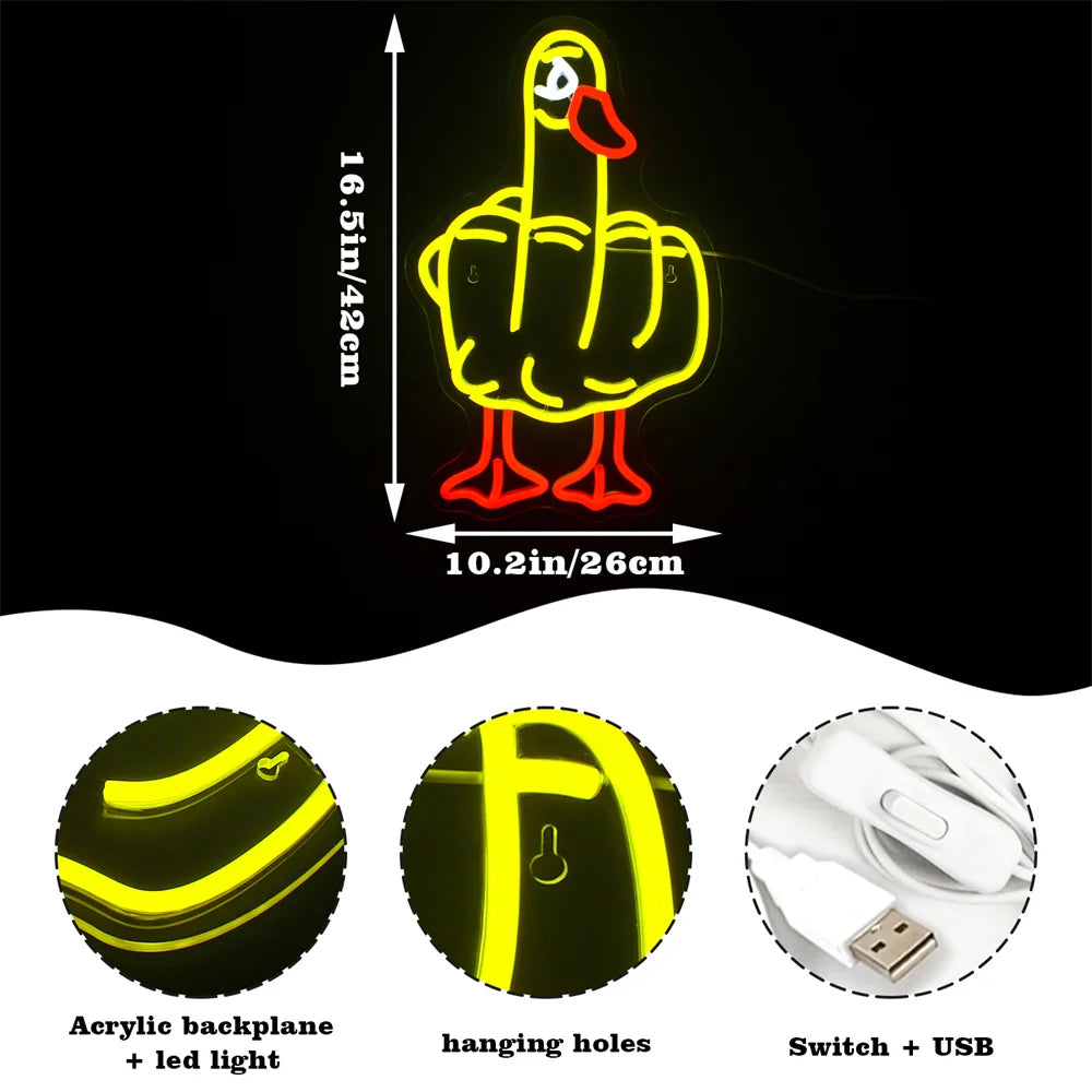 Ente – LED-Neonschild (5 V USB)