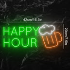 Happy Hour 5V USB LED Neon Sign - Budget Friendly