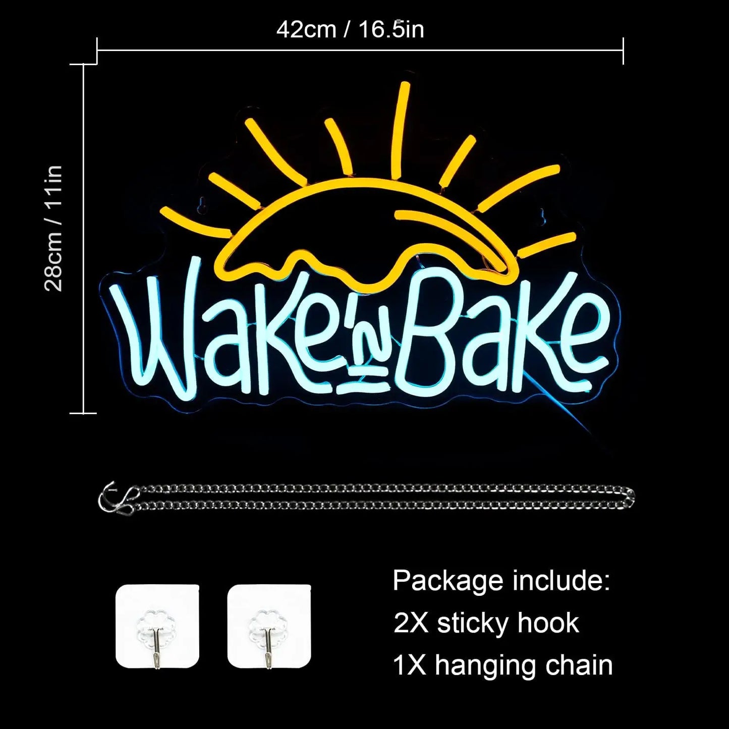 Wake in Bake 5V Mini USB LED Neon Sign - Budget Friendly