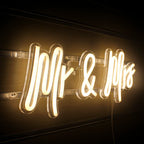 Mr & Mrs – LED-Neon-Schriftzug (5 V USB)