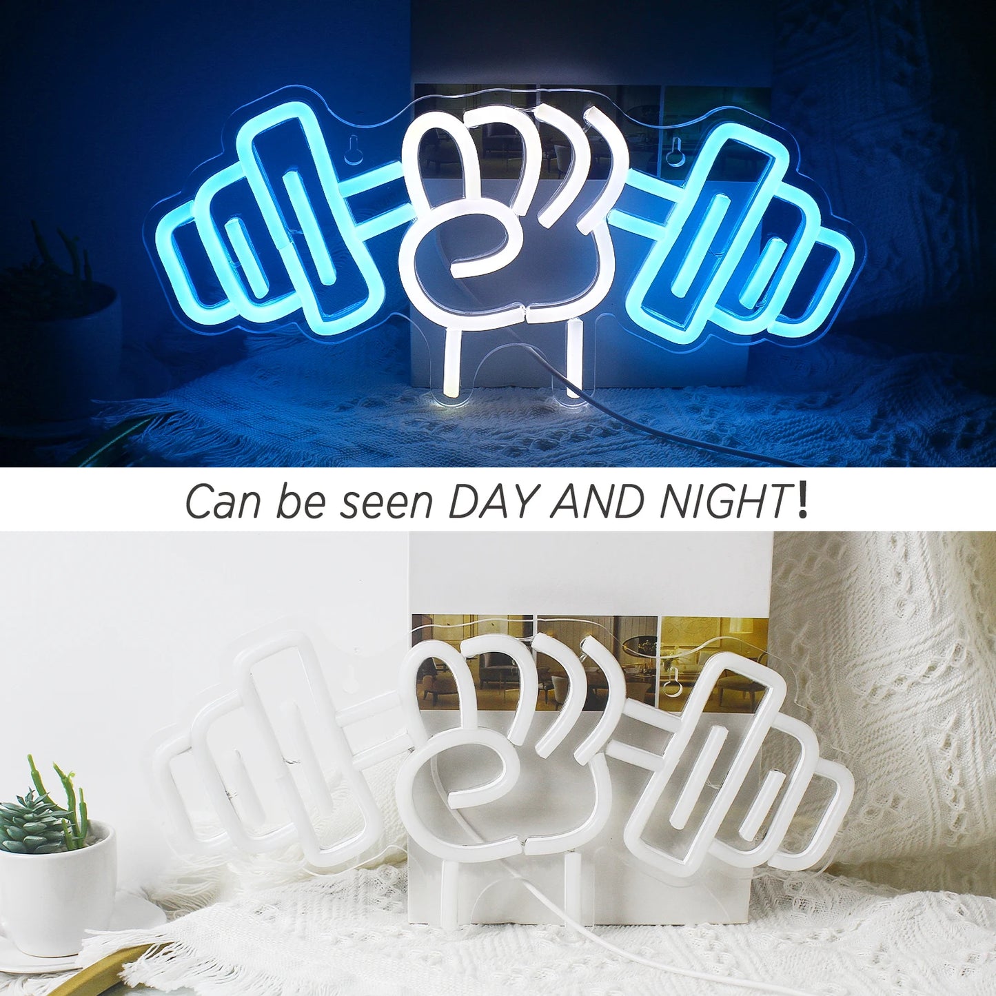 Hantel Gewichtheben 5V USB LED Leuchtschild - Preiswert
