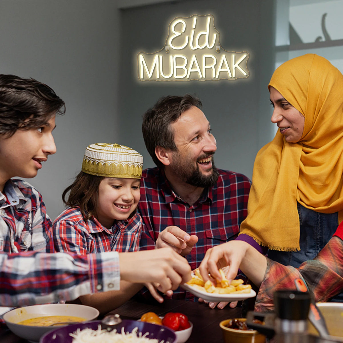 Eid Mubarak – LED-Neon-Schriftzug (5 V USB)