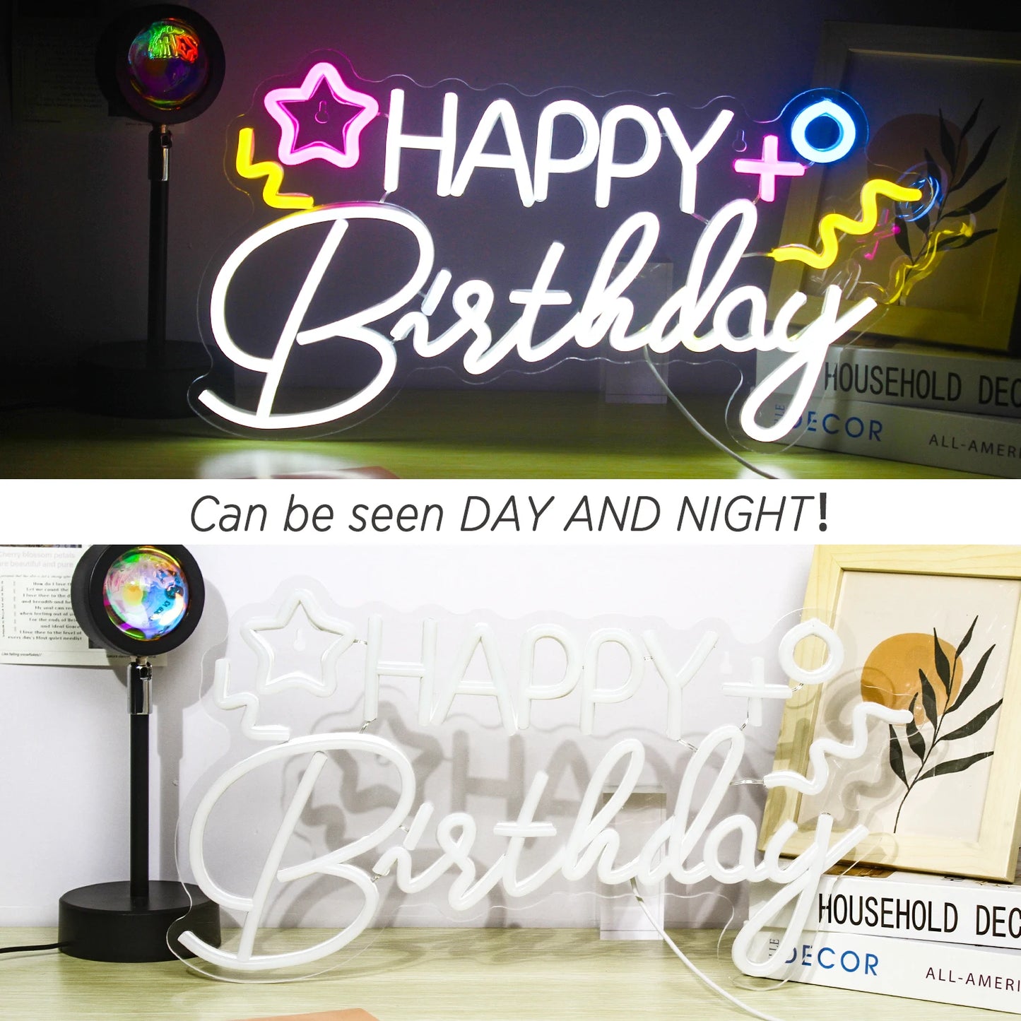 Happy Birthday 5V Mini USB LED Neon Sign - Budget Friendly