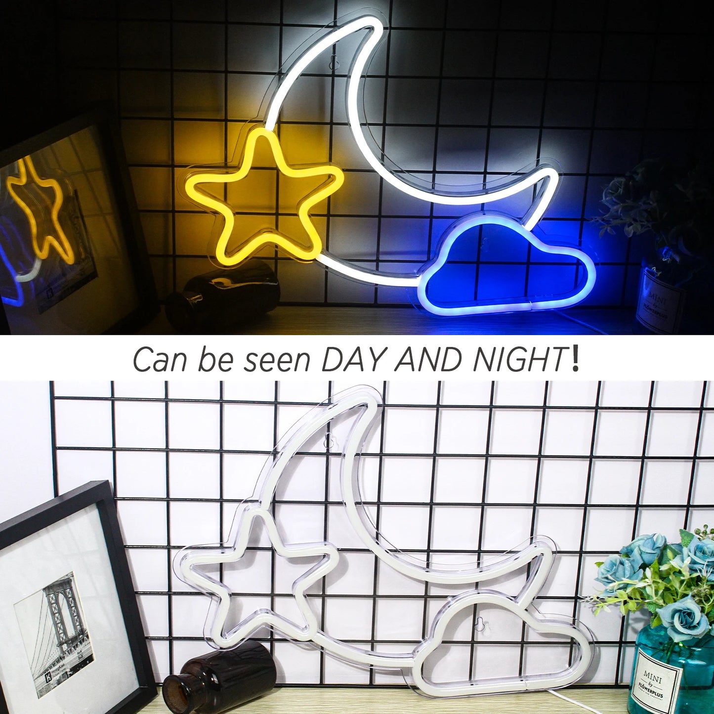 Moon Star 5V Mini USB LED Neon Sign - Budget Friendly