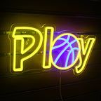 Play – Basketball anstelle des A – LED-Neonschild (5 V USB)