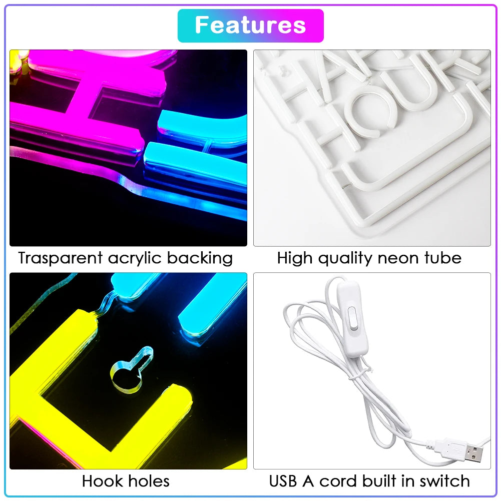HAPPY HOUR – Bierkrug – LED-Leuchtschild (5 V USB)
