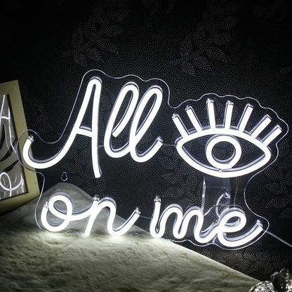 All Eyes on Me 5V Mini USB LED Neon Sign - Budget Friendly