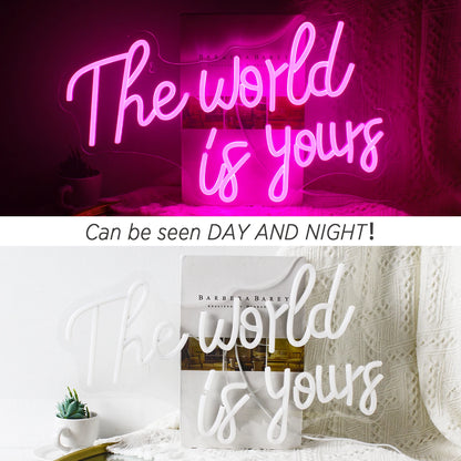 The World Is Yours 5V Mini USB  LED Neon Sign - Budget Friendly