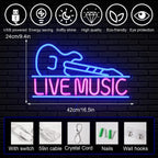 LIVE MUSIC – Gitarre – LED-Neonschild (5 V USB)