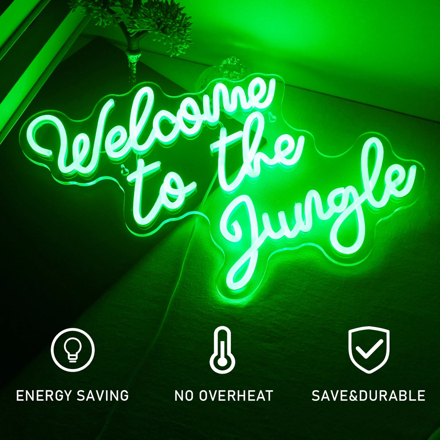 Welcome To The Jungle 5V Mini USB  LED Neon Sign - Budget Friendly